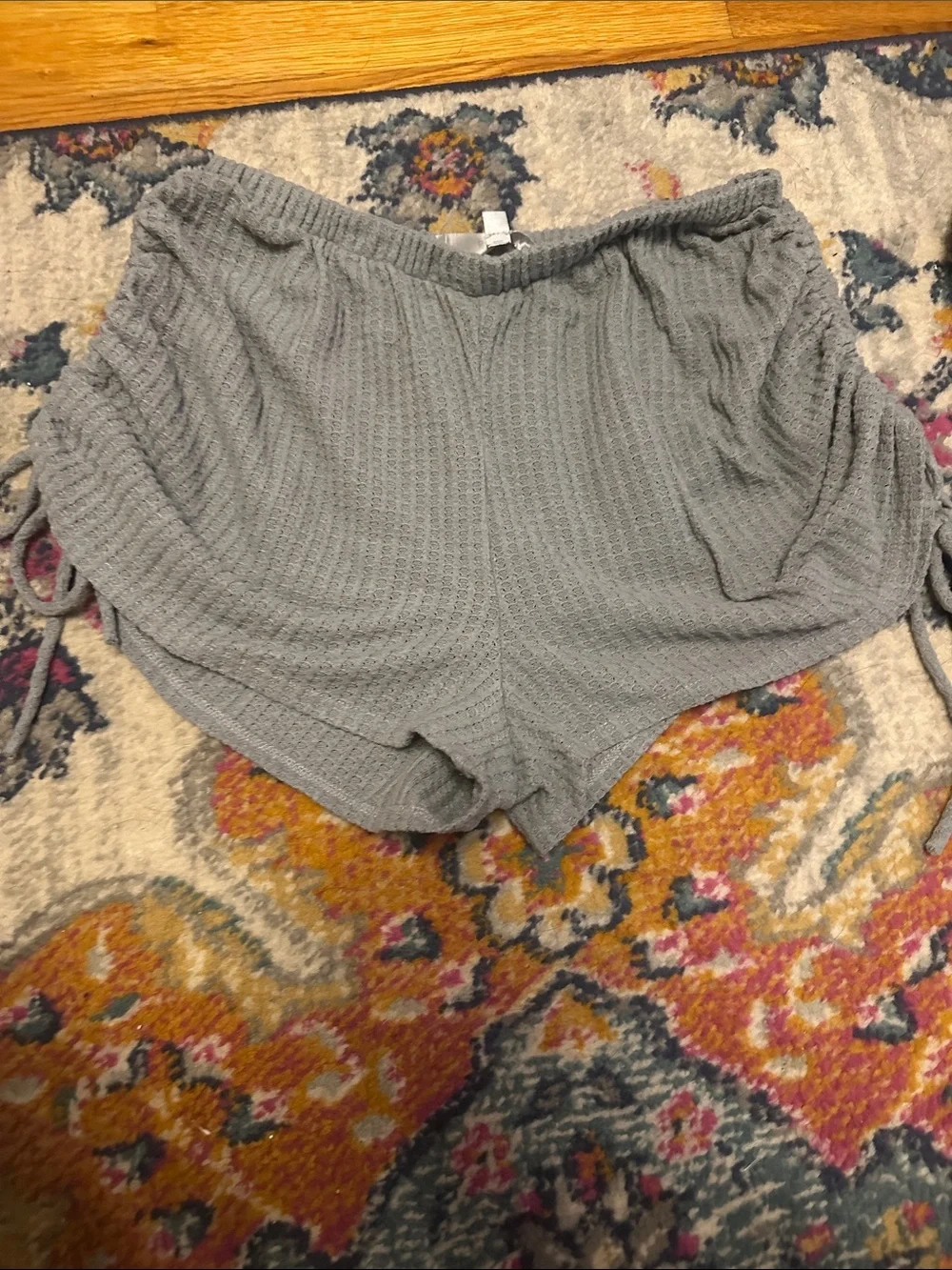Women's Gaze Waffle-Knit Grey Lounge Shorts